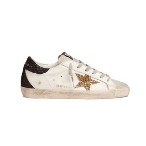 Golden Goose Super-Star White Ice Black Gold Glitter