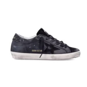 Golden Goose Superstar Black Glitter Heel