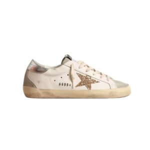 Golden Goose Super-Star White Ice Gray Gold Glitter