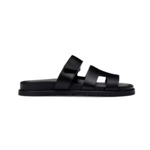 Hermes Chypre Sandal Noir Calfskin Leather