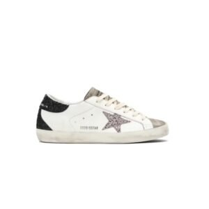 Golden Goose Super-Star White Black Cream Glitter