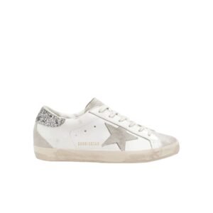 Golden Goose Super-Star White Dark Grey Glitter