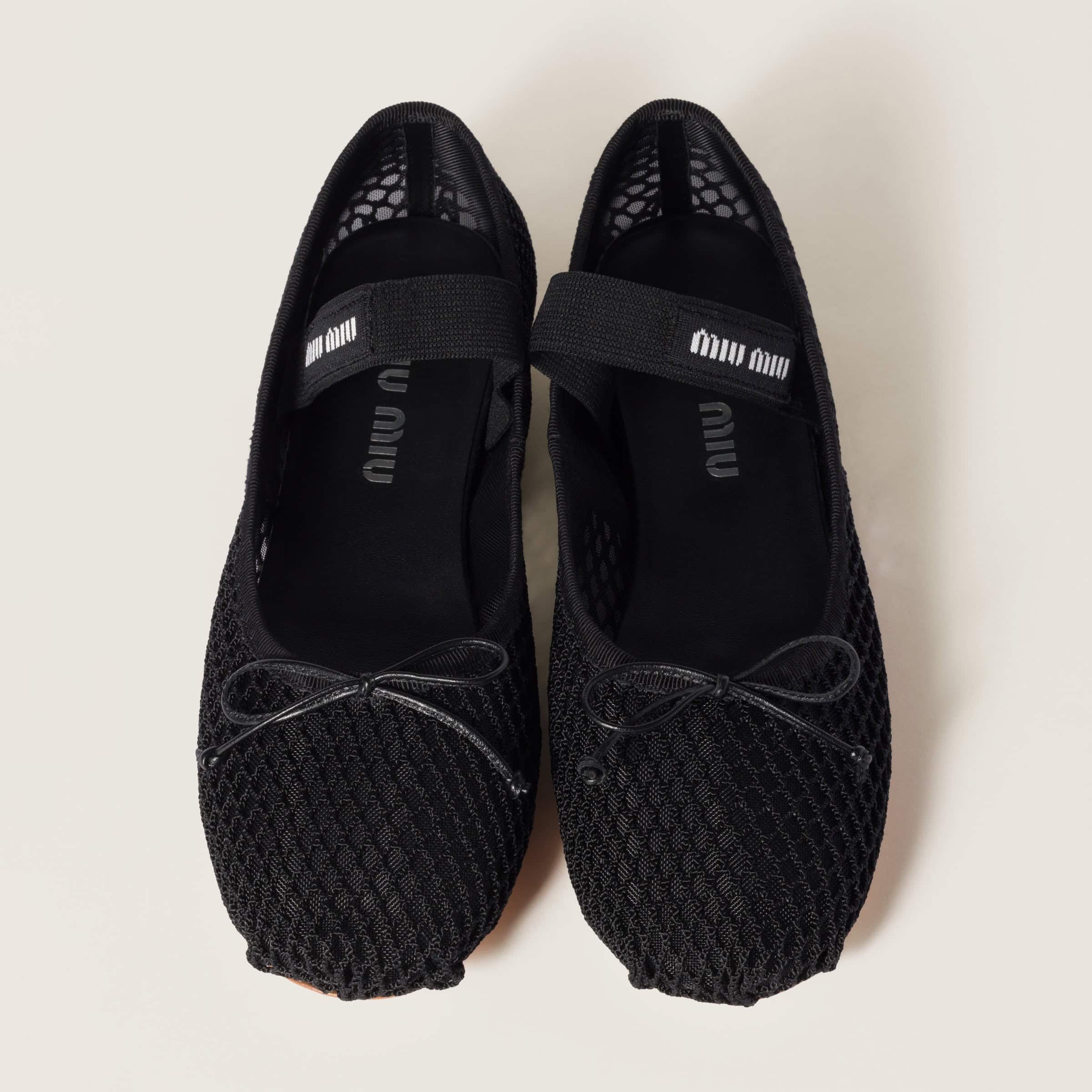 Miu Miu Mesh Fabric Ballerinas Black - Image 4