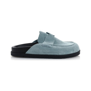 Hermès Go Mules Made Of Light Blue Suede Calfskin