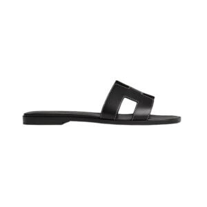 Hermes Oran Sandal Noir Calfskin Leather