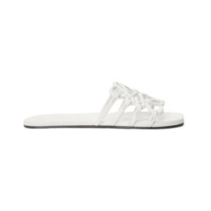 lOEWE Petal Anagram Slide In Soft Calfskin Anthurium White - 37