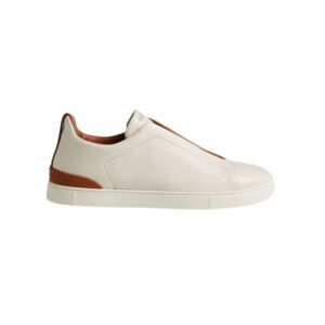 Zegna Off White Deerskin Triple Stitch™ Sneakers