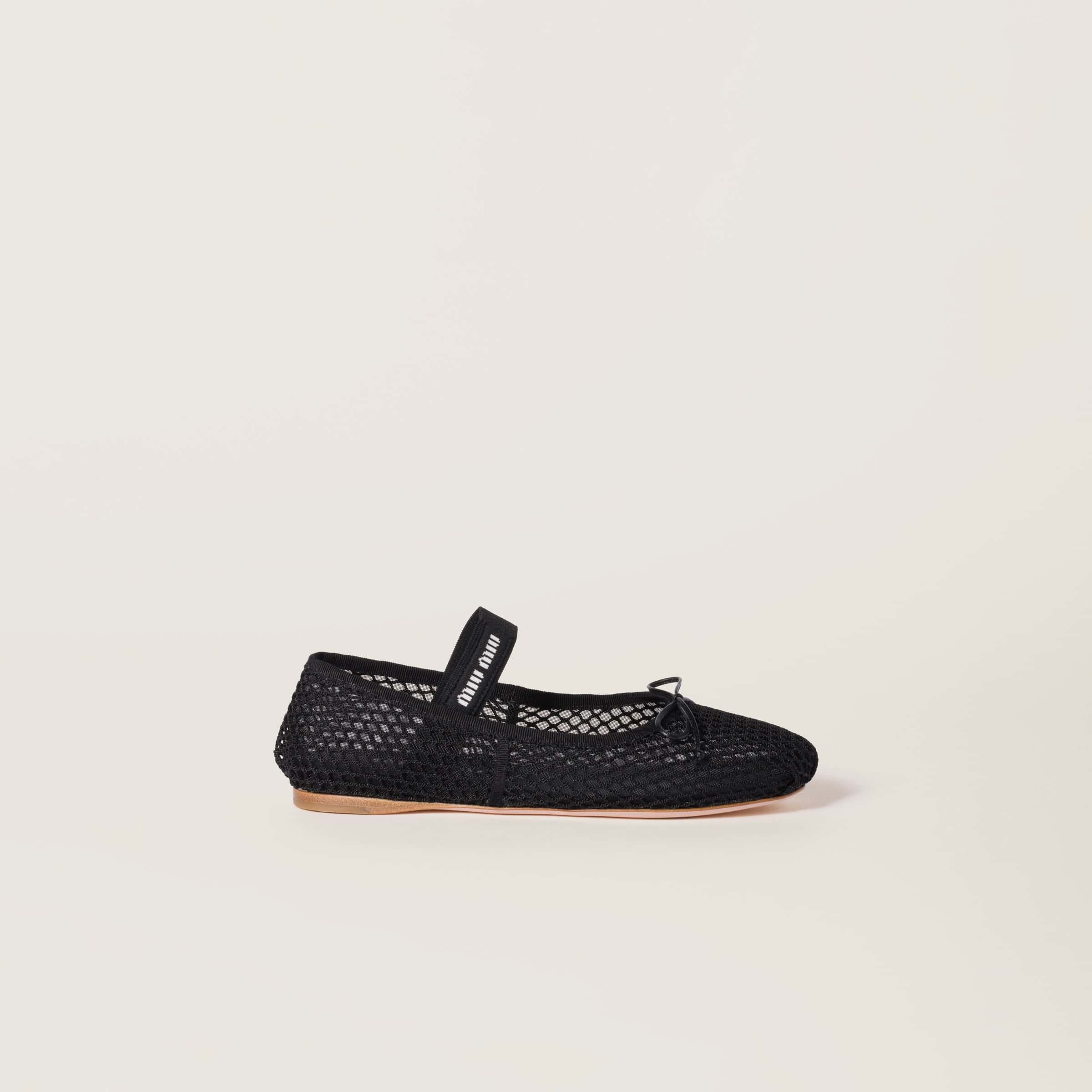 Miu Miu Mesh Fabric Ballerinas Black - Image 2
