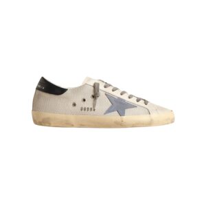 Super-Star in pale silver mesh with light blue suede star