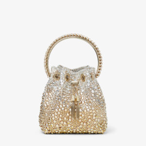 Jimmy Choo Bon Bon Gold Satin Bag with Crystals