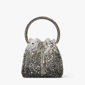 Jimmy Choo Bon Bon Black Satin Bag with Crystals