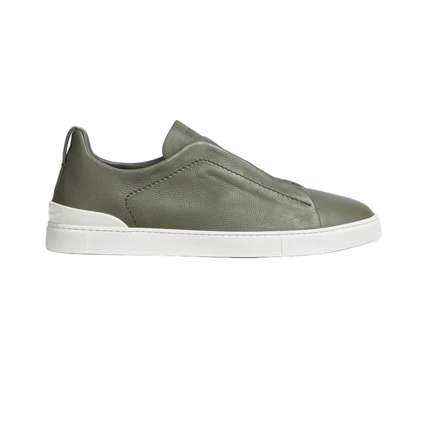 Zegna LIGHT ARMY GREEN TRIPLE STITCH™ SECONDSKIN SNEAKERS - Image 2