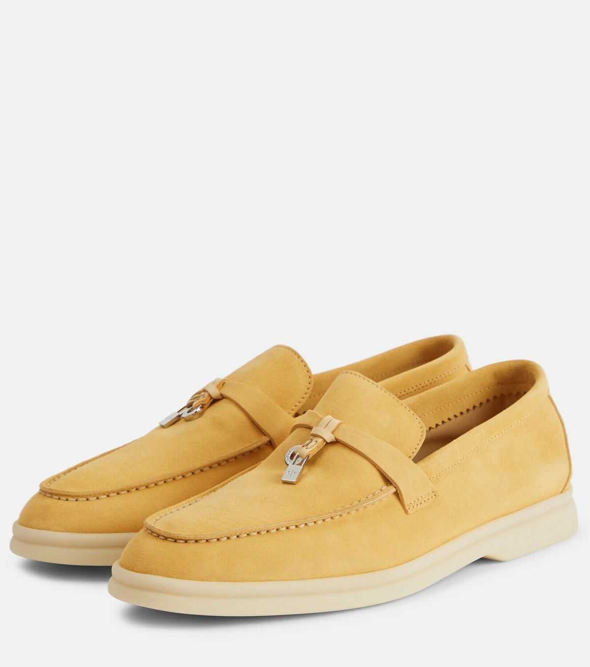 Loro Piana Summer Charms Walk Moccasins Suede Camel - Image 4