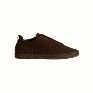 Zegna Dark Brown Suede Triple Stitch™ Espadrilles