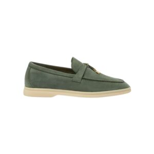 Loro Piana Summer Charms Walk Loafer Suede Green Lagoon
