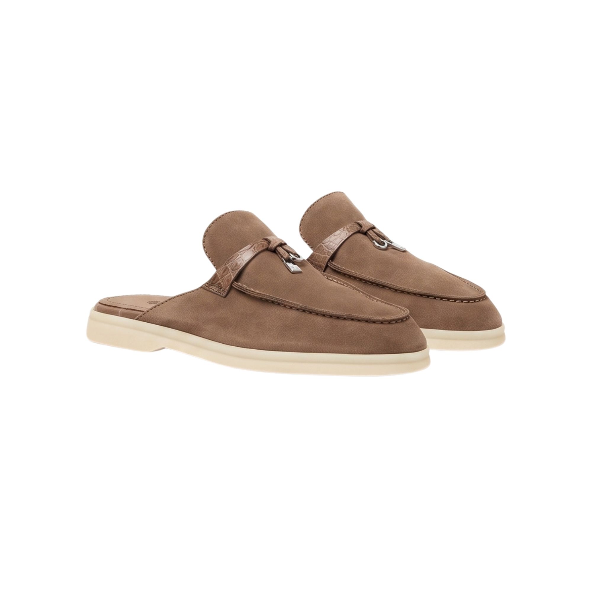 Loro Piana Charms Walk Babouche Loafer Suede Coffee - Image 3