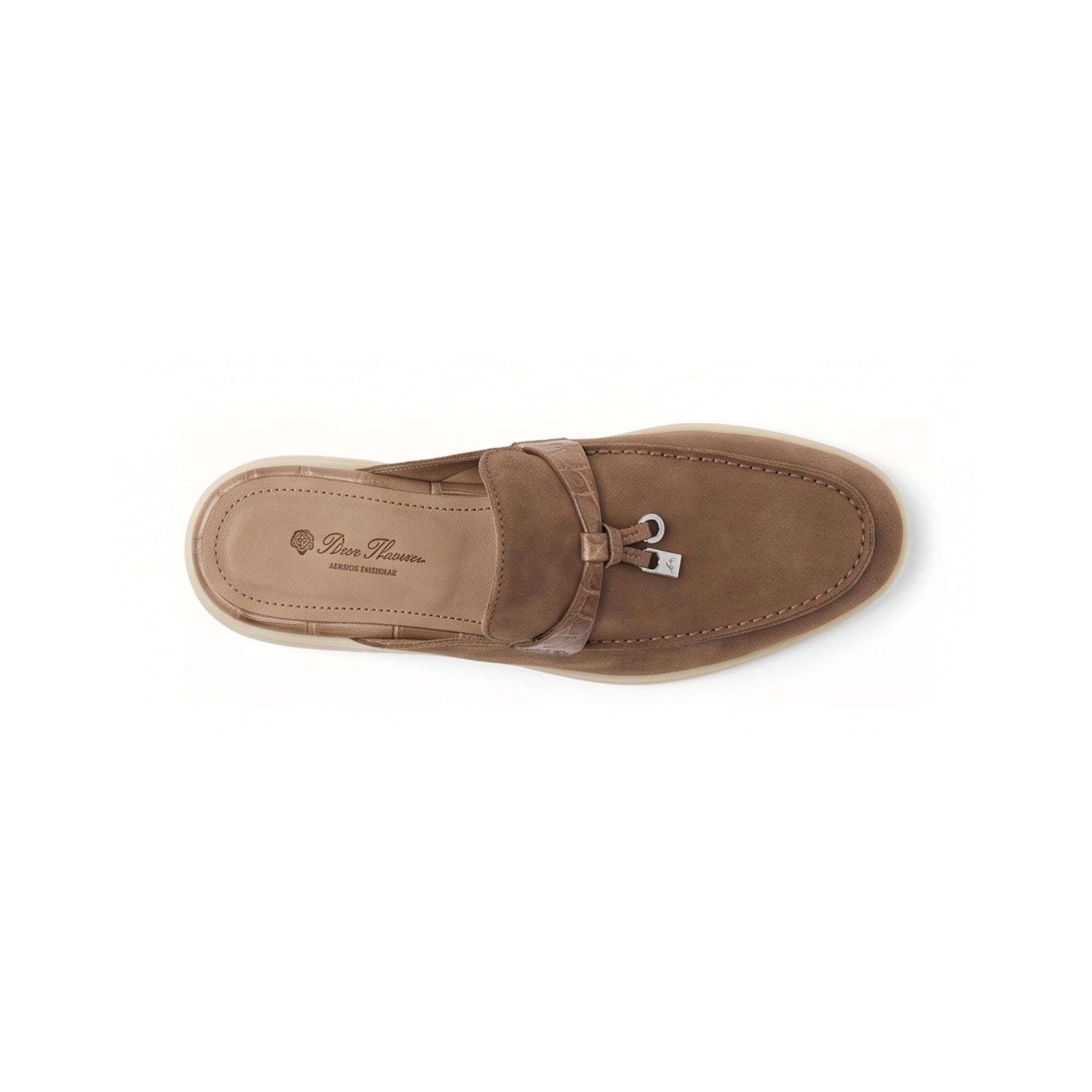 Loro Piana Charms Walk Babouche Loafer Suede Coffee - Image 5