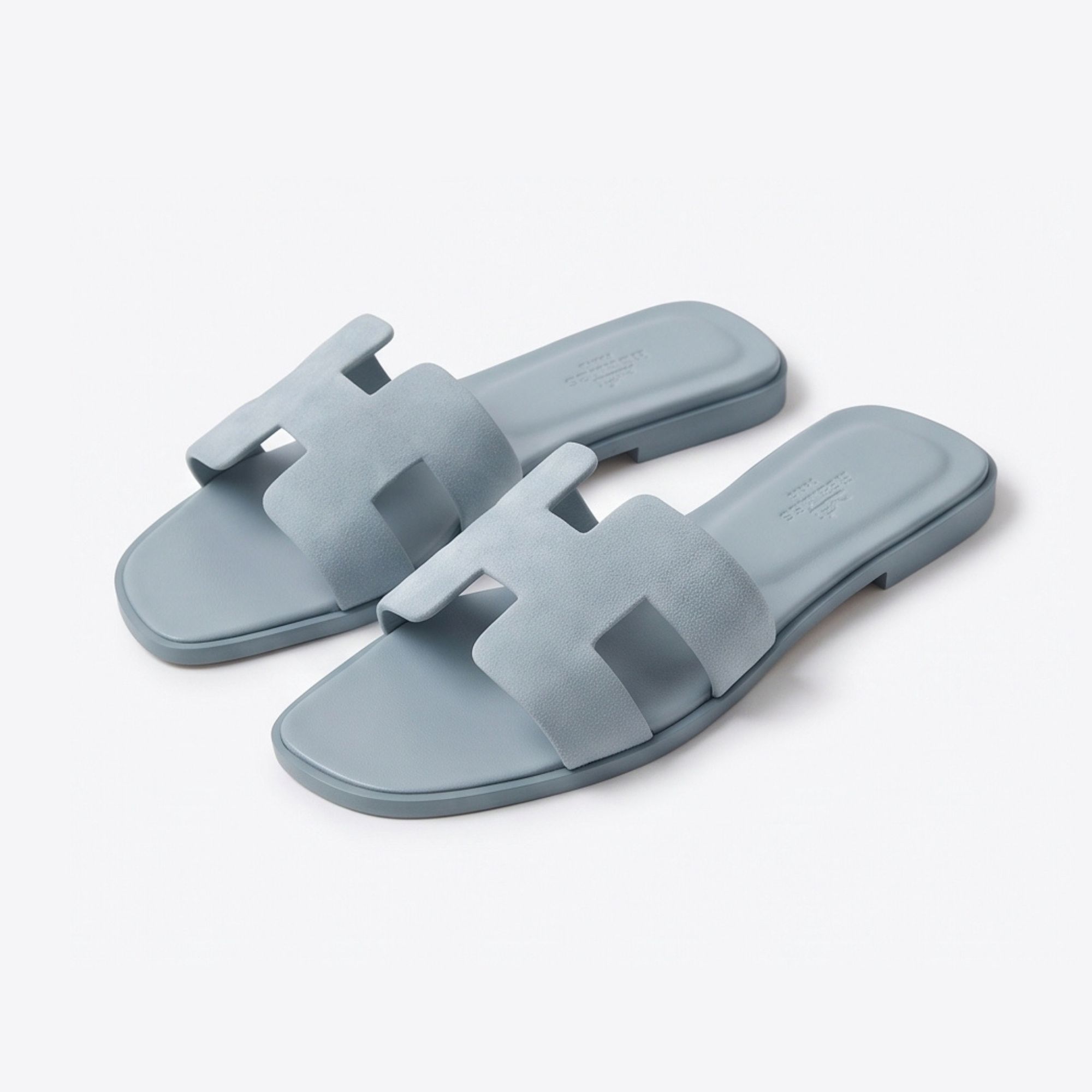 Hermes Oran Sandal Suede Baby Blue - Image 3