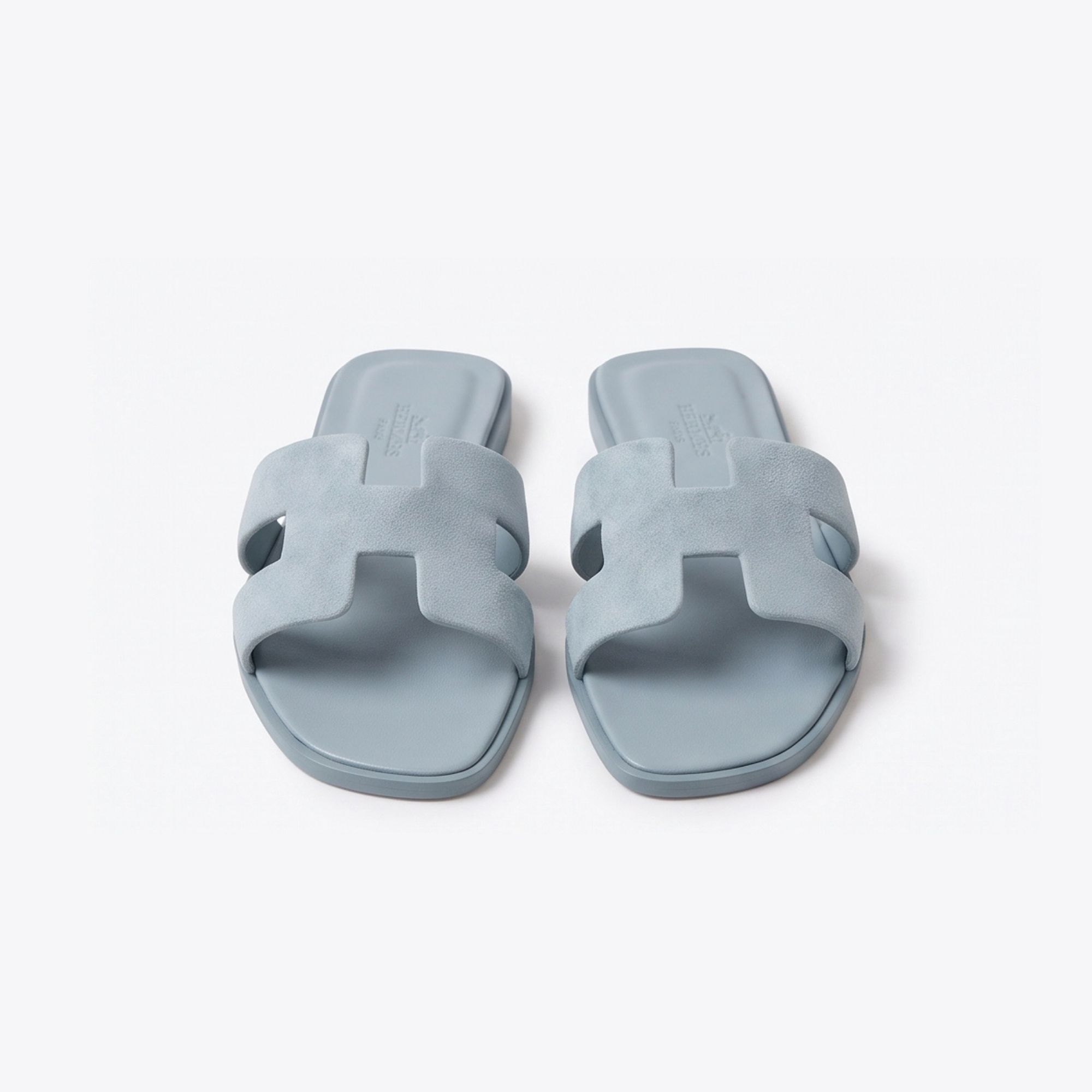 Hermes Oran Sandal Suede Baby Blue - Image 5
