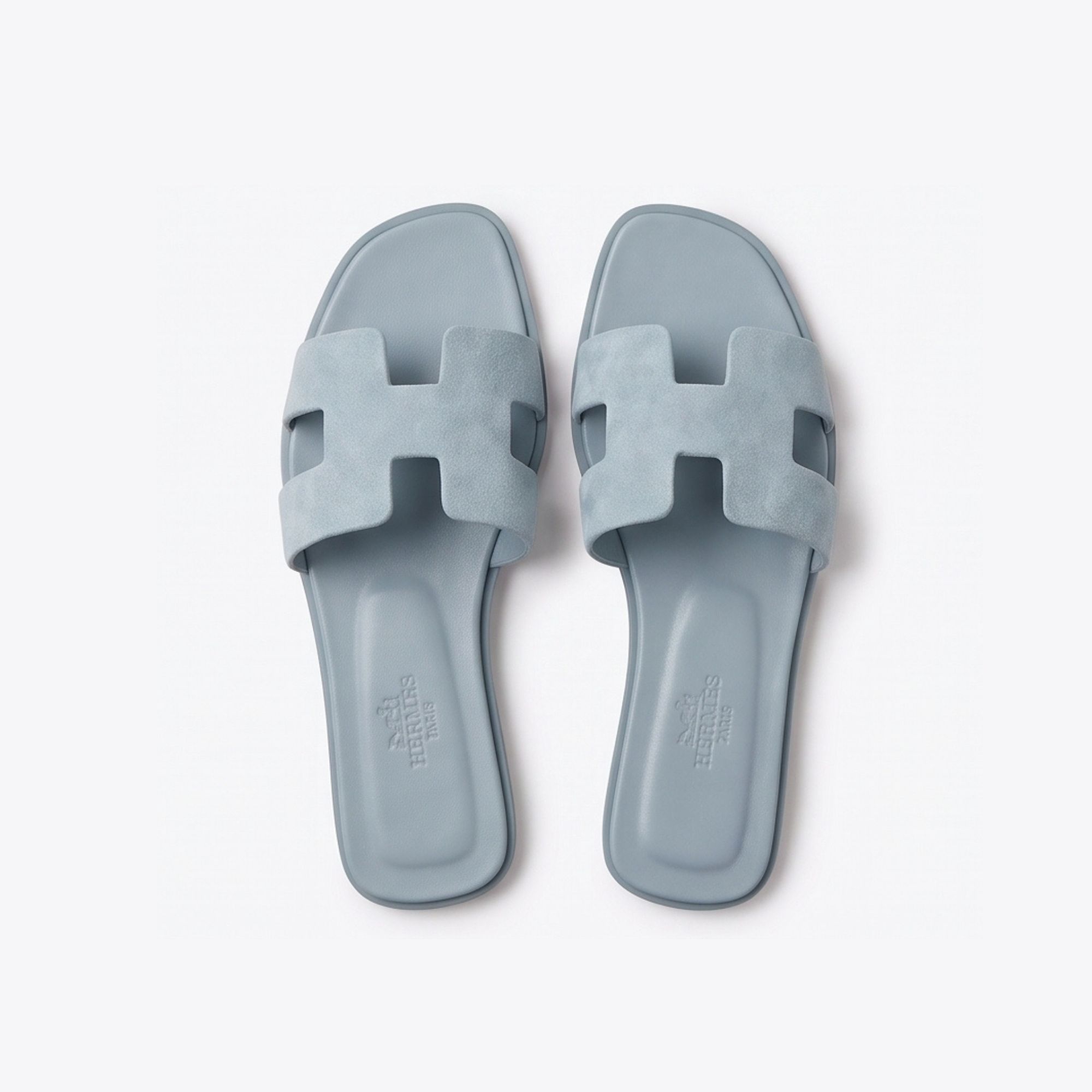Hermes Oran Sandal Suede Baby Blue - Image 4