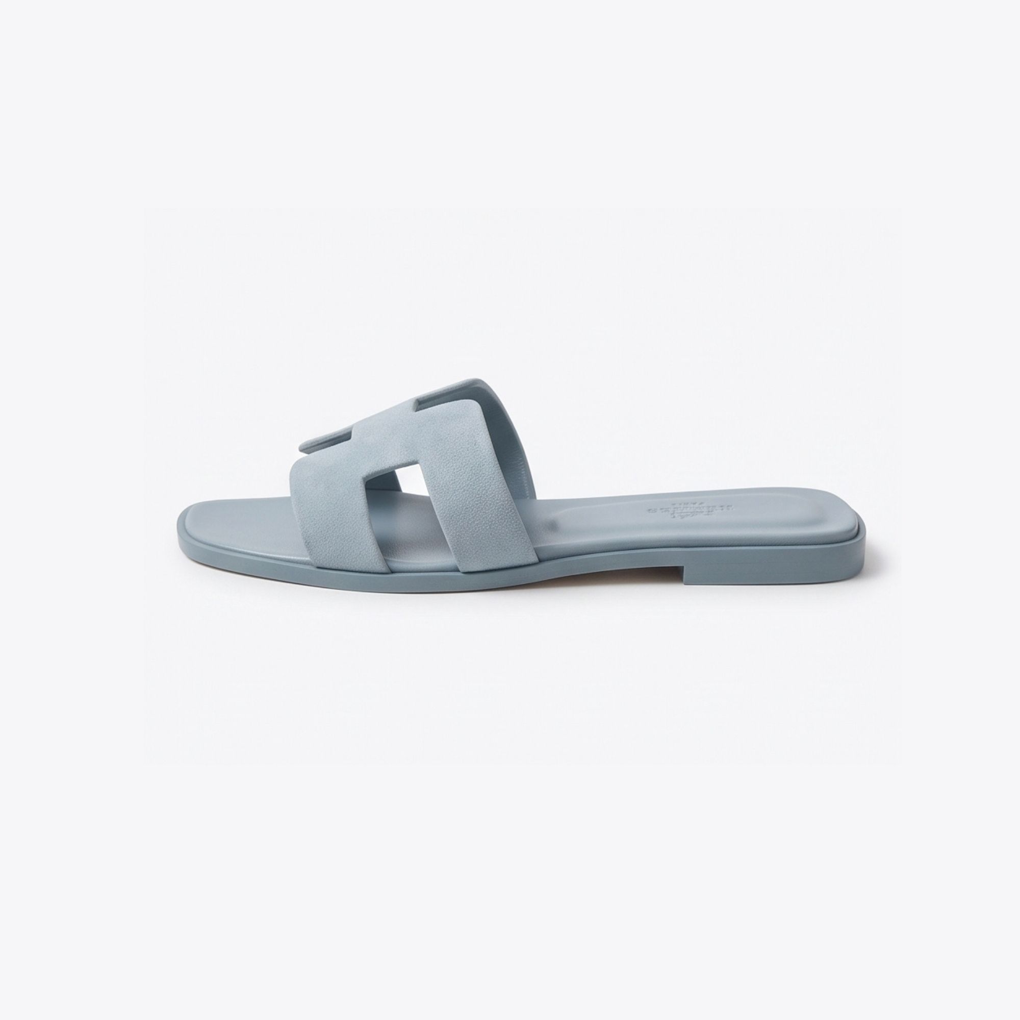 Hermes Oran Sandal Suede Baby Blue - Image 2