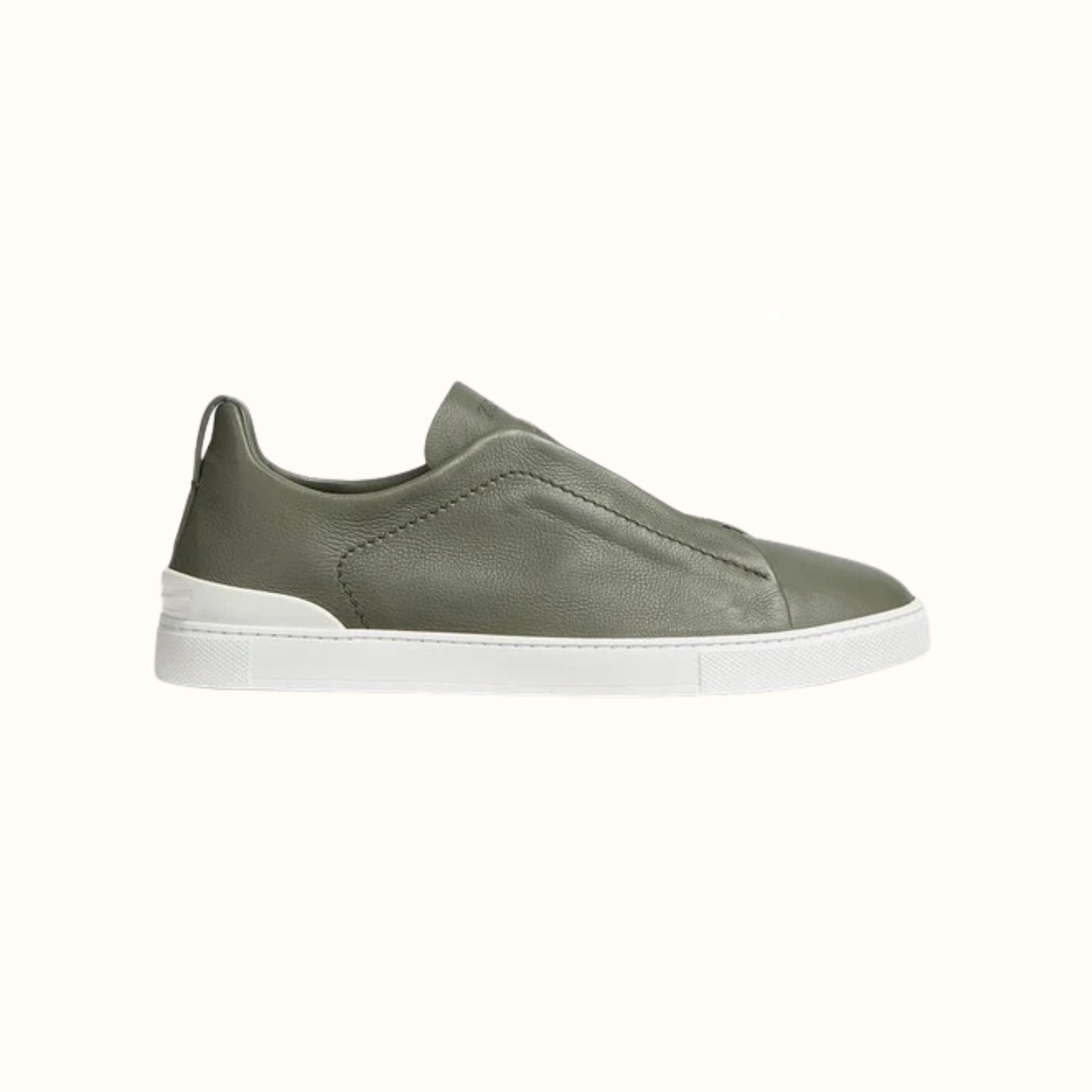 Zegna LIGHT ARMY GREEN TRIPLE STITCH™ SECONDSKIN SNEAKERS