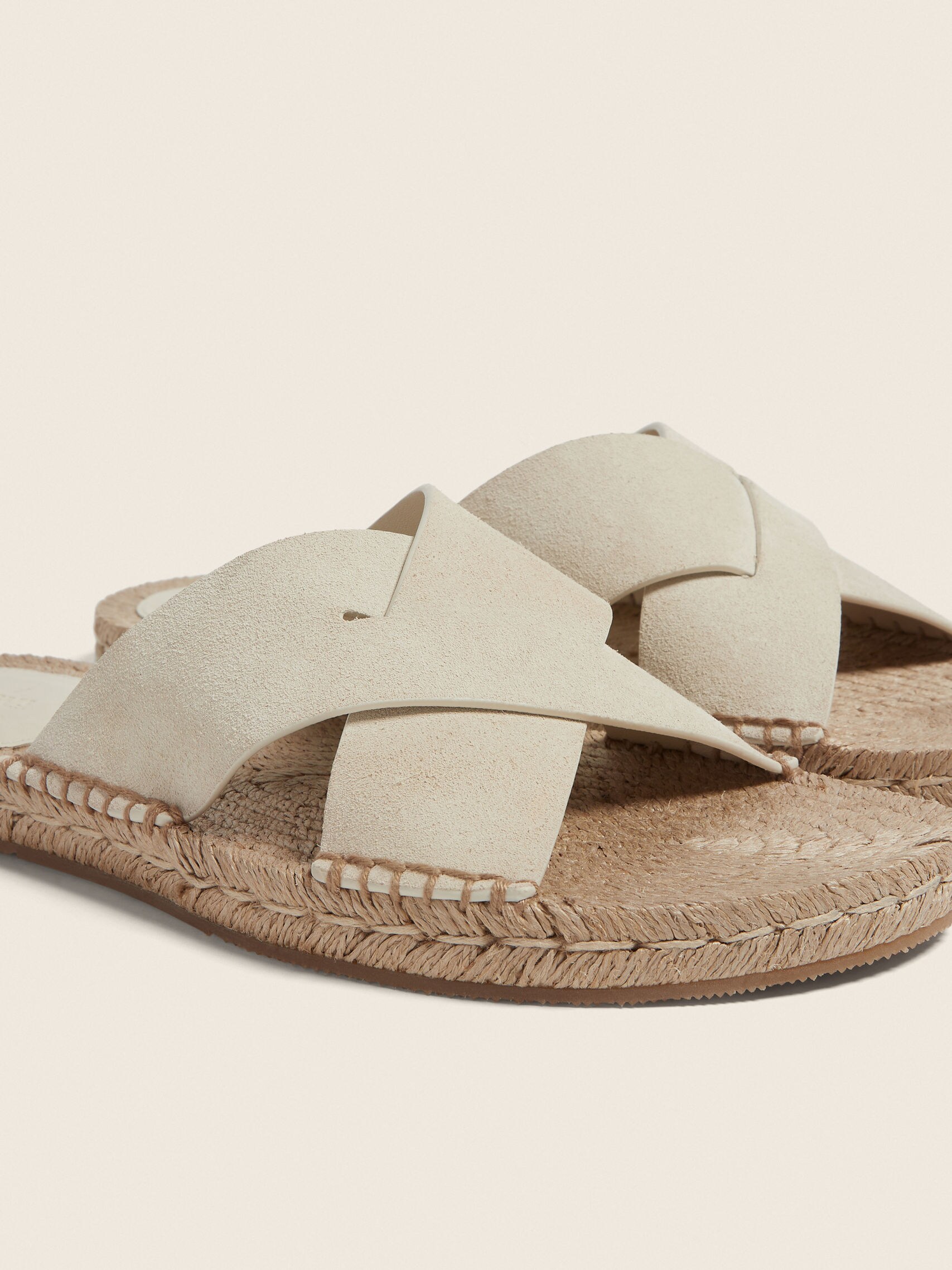Zegna Off White Suede Espadrille Sandals - Image 4