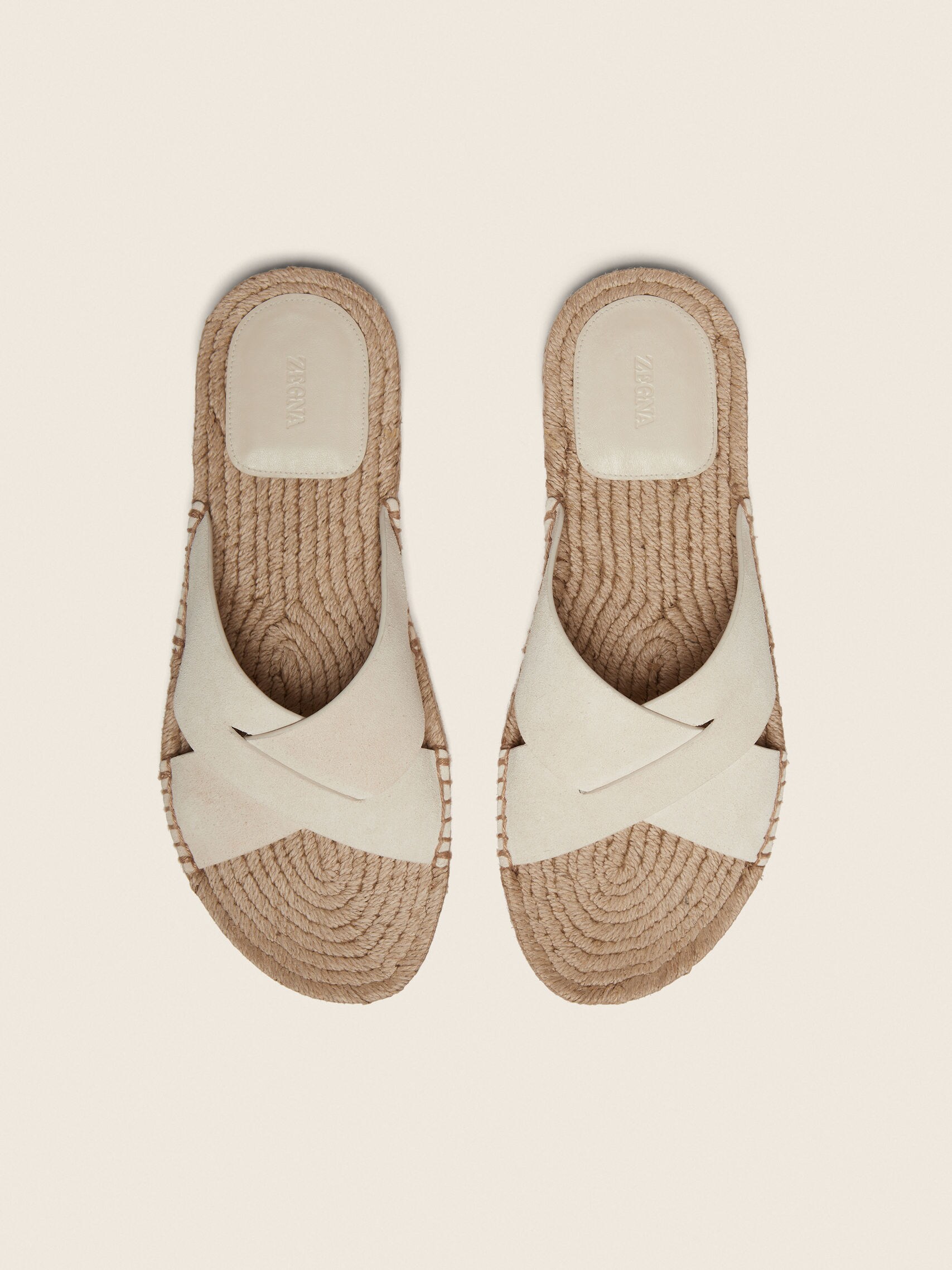 Zegna Off White Suede Espadrille Sandals - Image 5