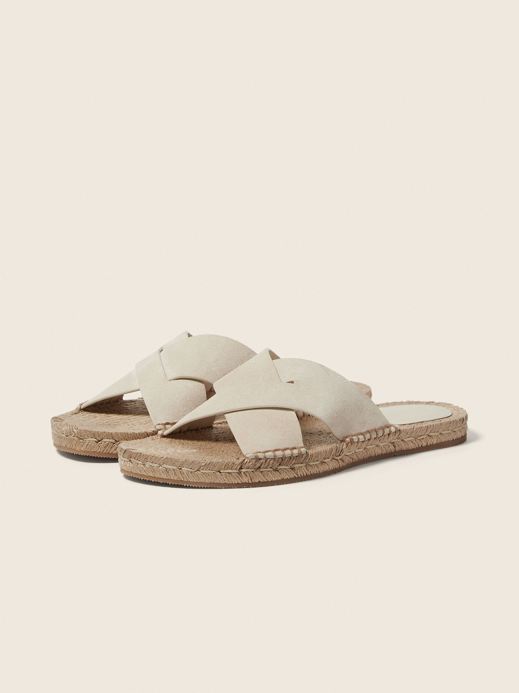 Zegna Off White Suede Espadrille Sandals - Image 3
