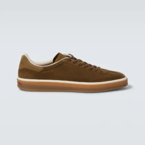 Loro Piana Tennis Walk Sneaker Suede Calf Split Tundra Green