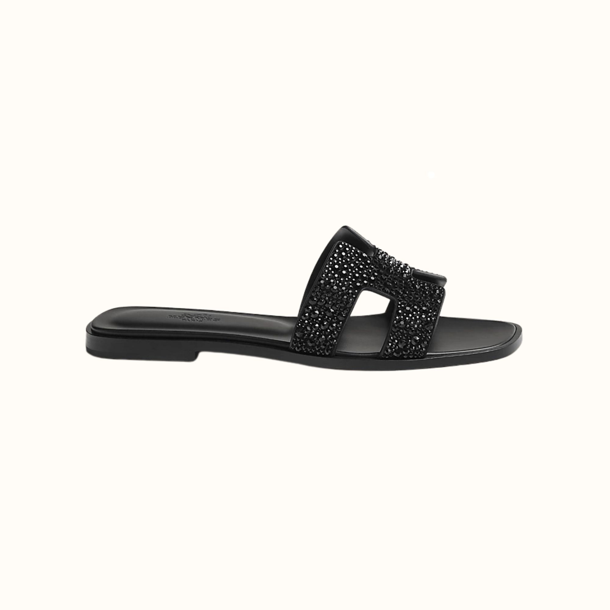 Hermes Oran Sandal Crystal Black
