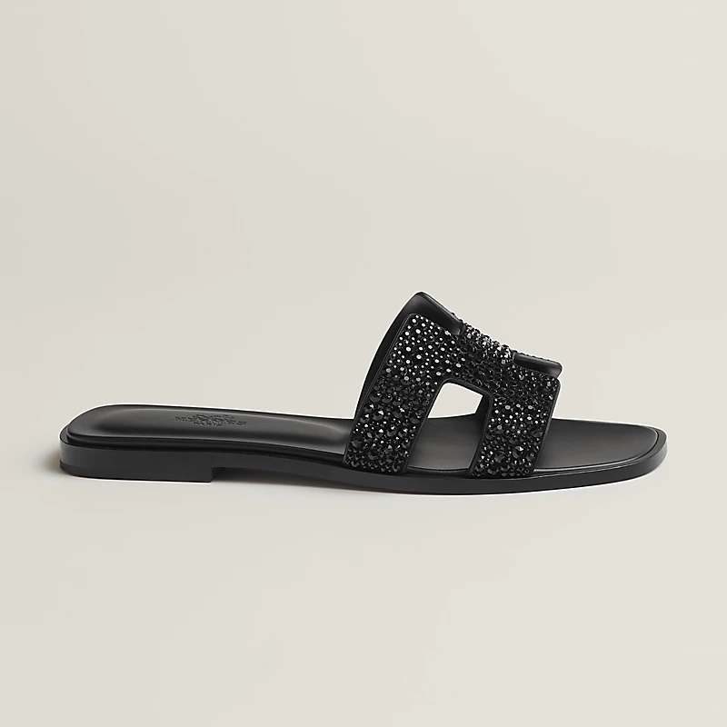 Hermes Oran Sandal Crystal Black - Image 2